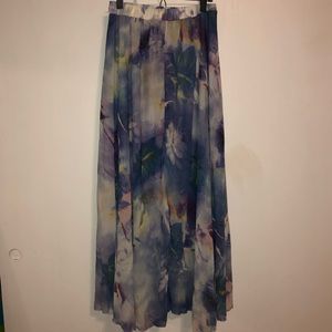 Floor length floral skirt